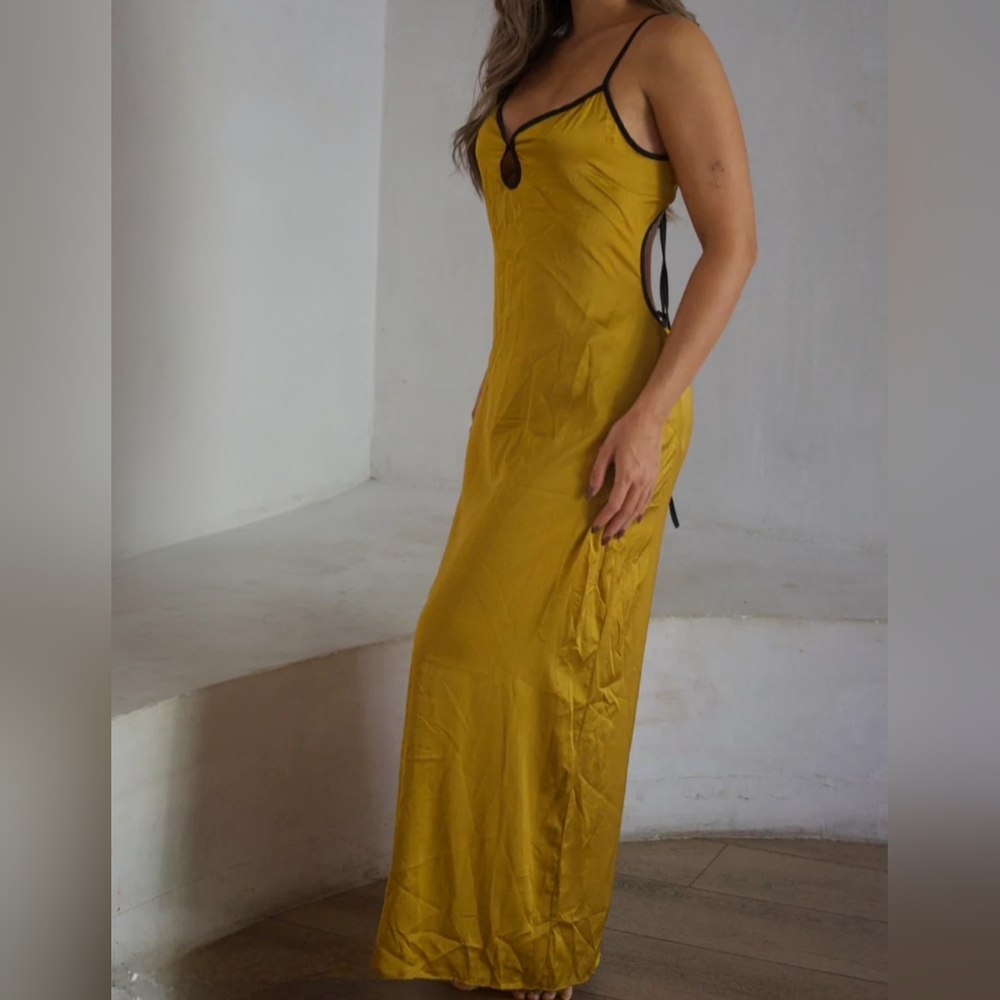 Elegant Mustard Yellow Dress Sz S
